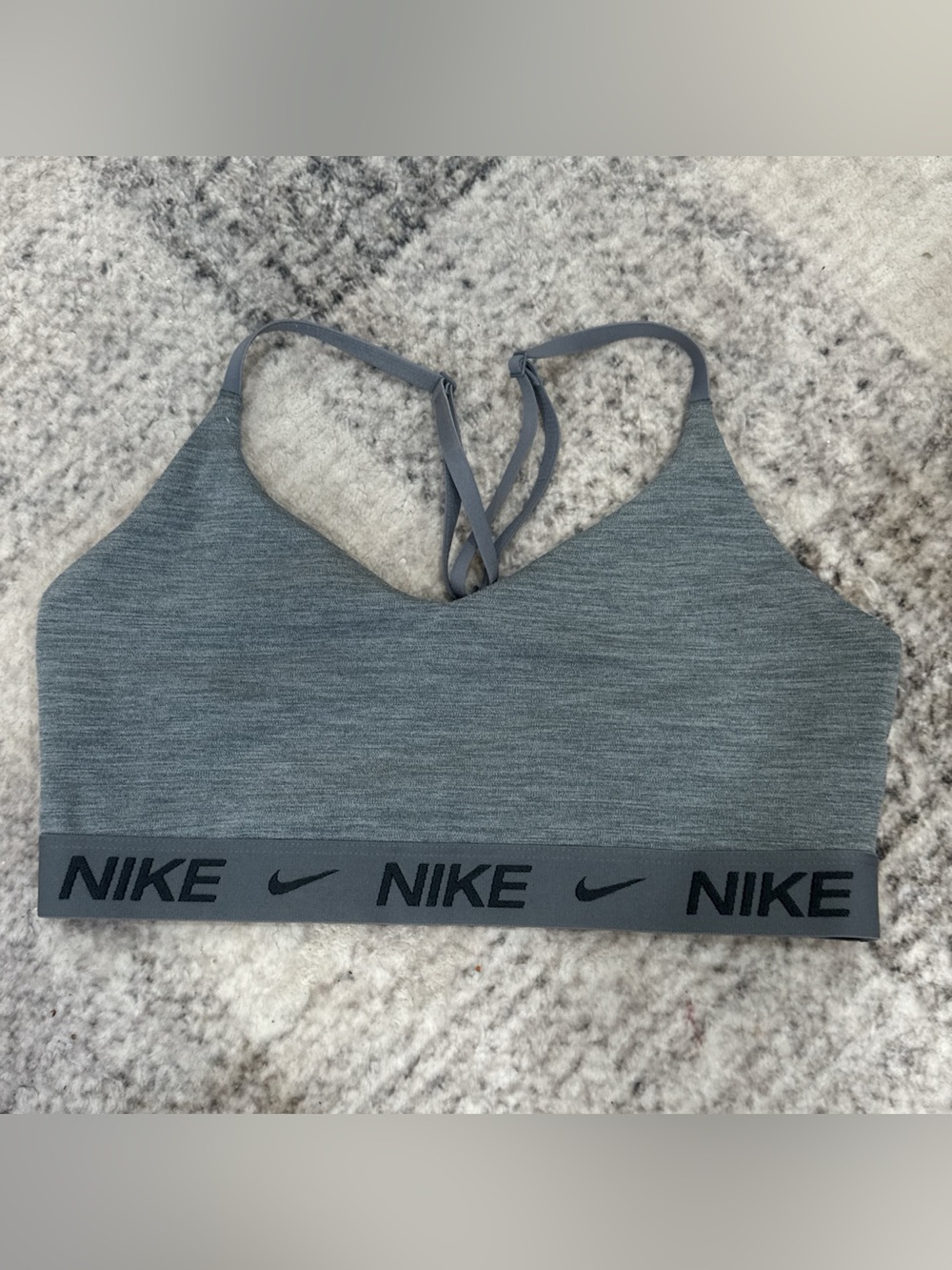 Nike Grey Seamless Light Support Sports Bra with Branded Band